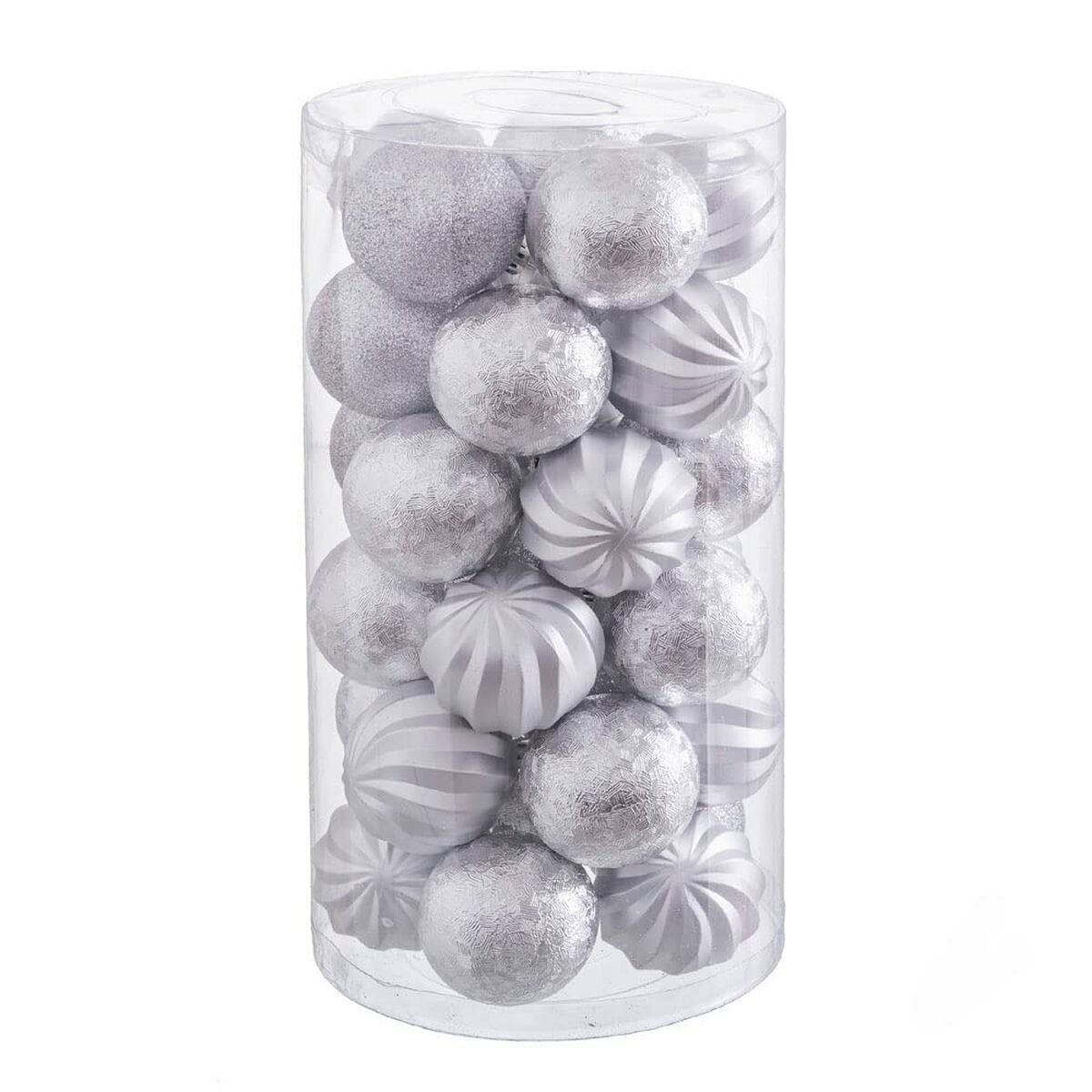 Boîte De 6 Boules De Noël En Plastique Vintage - Diamètre 9 Cm - Occasion - Décoration Sapin