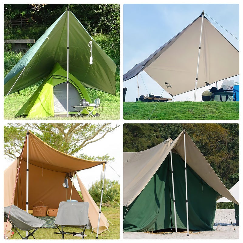 4x Poteau de tente mât de tente mât de tarp forte résistance au vent 87-234cm - 8