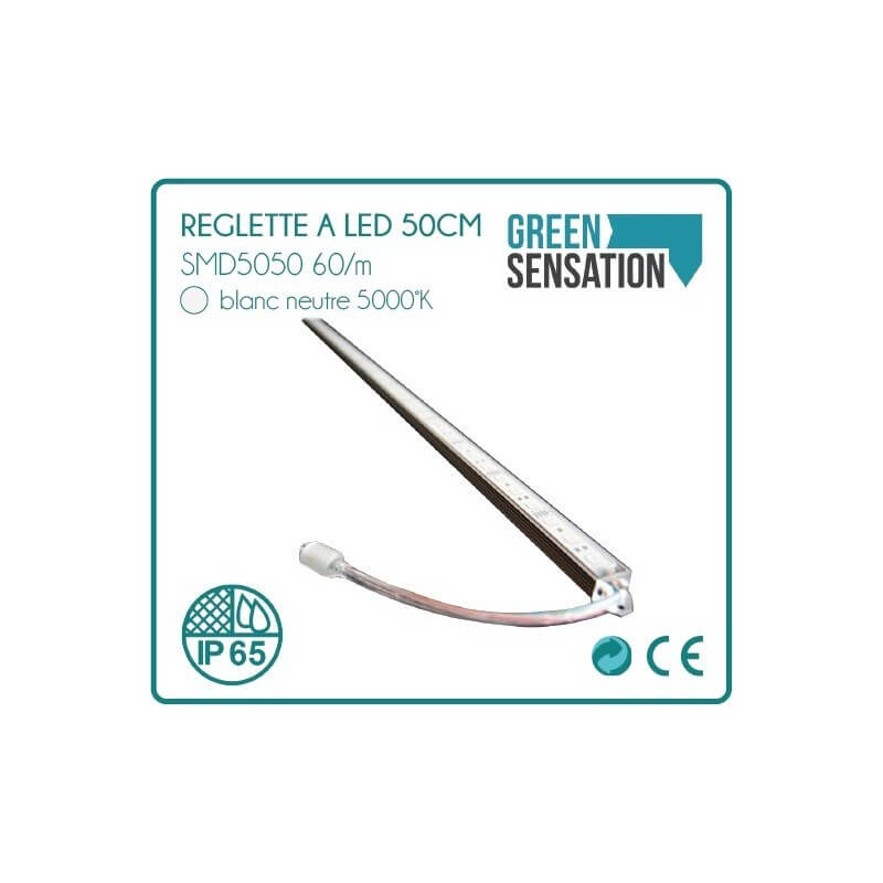 Réglette à LED Blanc Neutre (5800°k) 50cm IP65 - 2