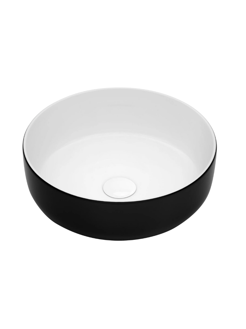 Umywalka nablatowa Uptrend SOFIA L czarno-biały połysk 1 szt.