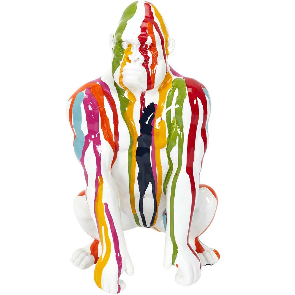 Statue - HOME DECO FACTORY - Gorille Deco - Colorée - Multicolore - 5