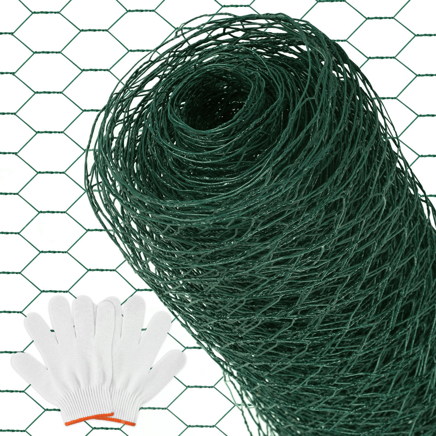Zielona siatka ogrodzeniowa z PVC 1 x 25 m – ochrona ogrodu i kurnika, oczka 27 mm, kolor zielony