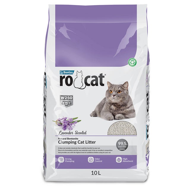 Areia aglomerante de lavanda para gatos – RoCat – Quantidade: 10 L