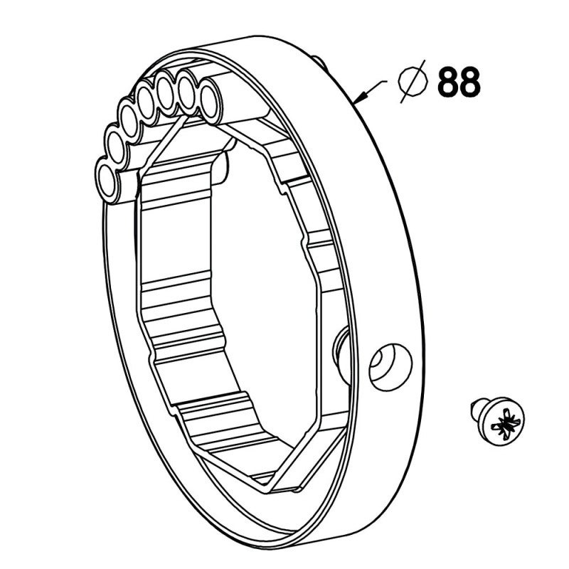 Bagues pour verrou renforcé sur tube octogonal 60 mm - 2