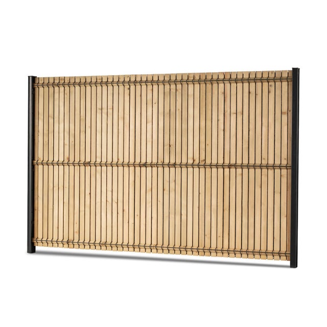 Kit occultation lamelles bois pin pour panneau rigide maille 55 H 1m93 L 2m50 ep 8mm