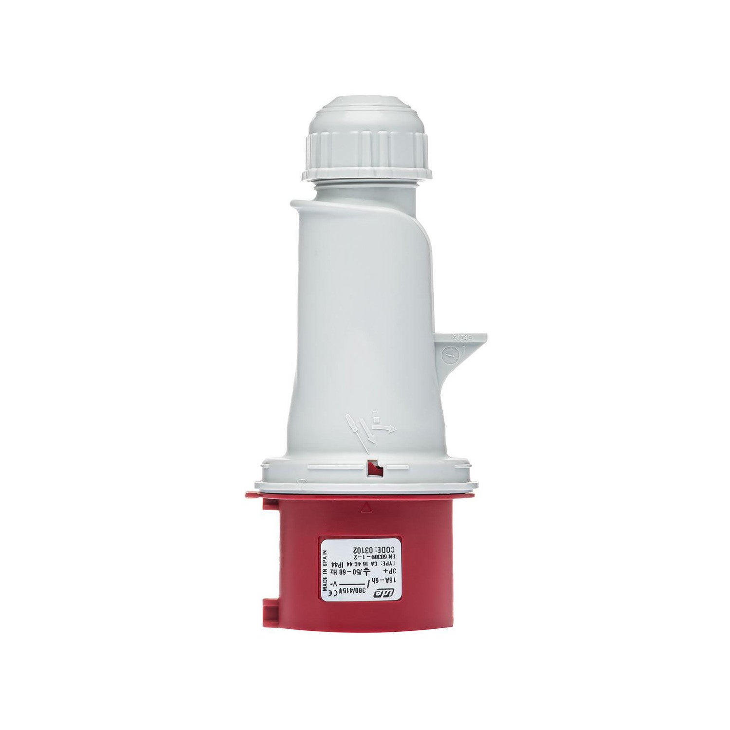Prise Triphasé 16a 3p+t 380v - 4 Broches - étanche Ip44 - Ide - 5