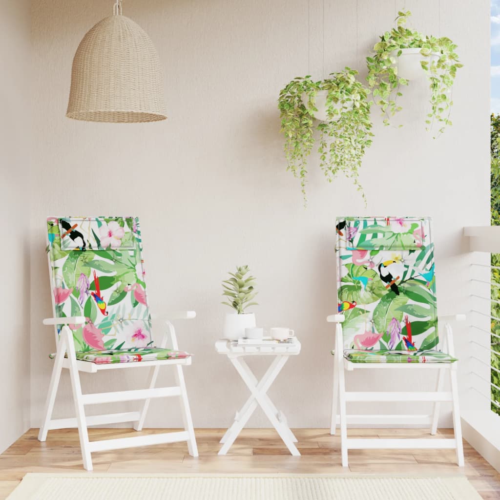 Poduszki na krzesła z wysokim oparciem, 2 szt., wielokolorowe vidaXL