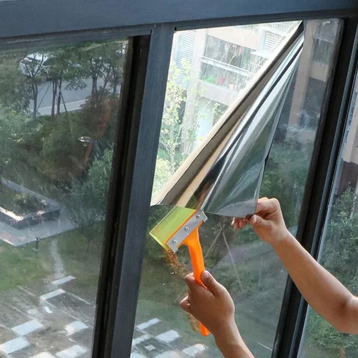 Película adesiva de privacidade para janelas a metro - eletrostática Anti-Regulação Anti-UV Anti-Calor - 60x1m - 7