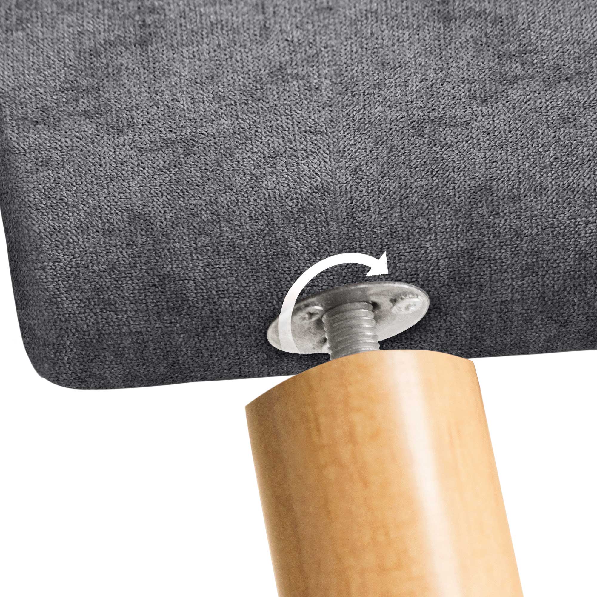 DHOME Cabecero de Tela AQUALINE Liso y con Patas cabeceros Cabezal tapizado Cama Lujo (Tela Gris Ceniza, 105cm (Camas 80/90/105)) - 6