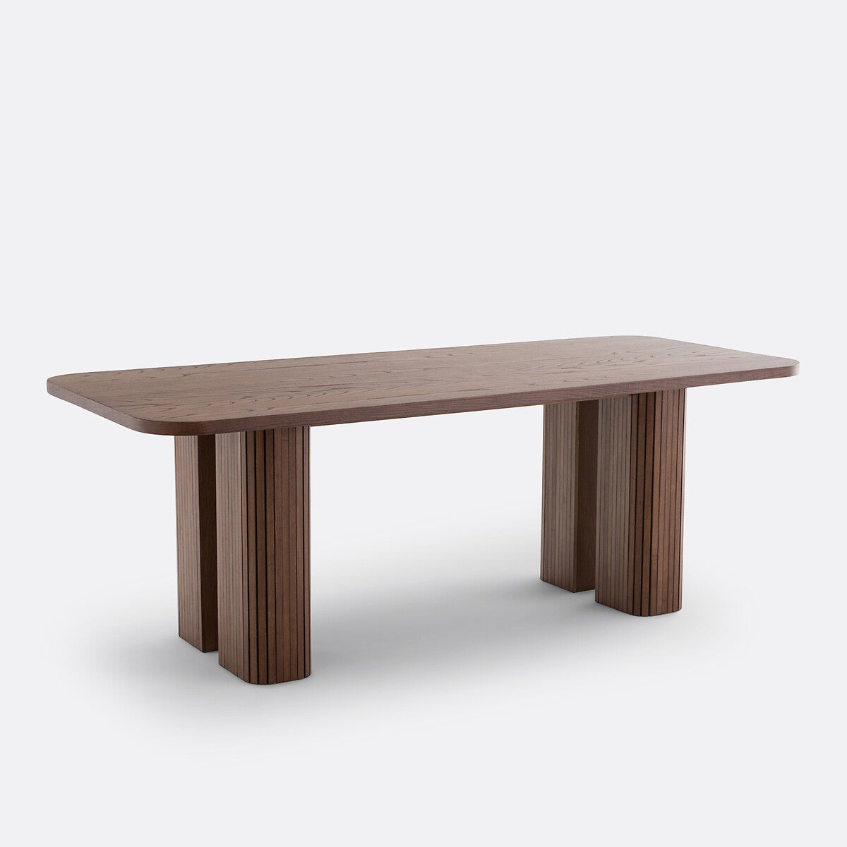 Table à manger rectangulaire 6/8 couverts, Latti - Teinté coloris noyer - 8 personnes