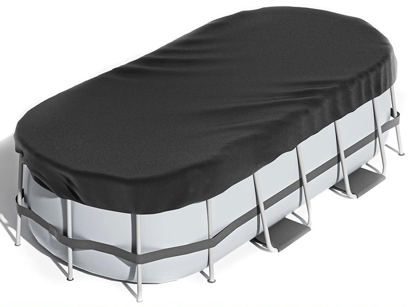 Pokrowiec na owalny basen naziemny 396 x 213 cm, czarny