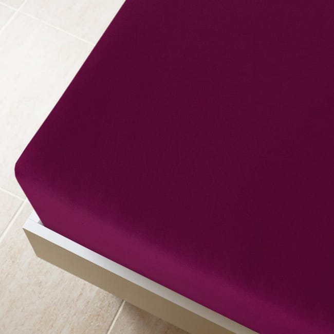 Lenzuolo con Angoli Jersey 90x210 Bordeaux - Cotone Premium AM Lenzuolo con Angoli Jersey 90x210 Bordeaux - Cotone Premium AM
