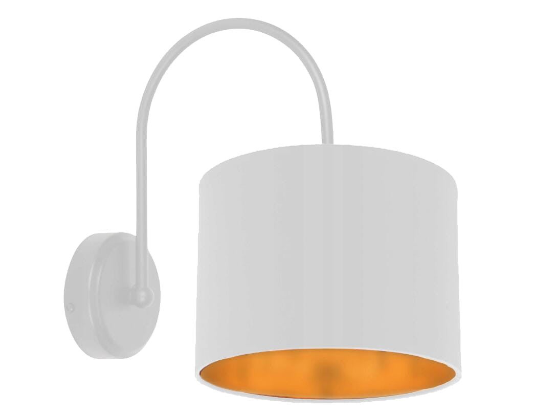 Kinkiet ścienny Atlanta biało-złoty 1xE27x40W wym: 22 x 25 x 10 cm tkanina IP20 Candellux