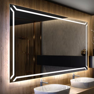 Specchio Con Lampada LED 60x80 Cm | Luce Naturale A Risparmio Energetico | Reversibile Per Bagno - Foto 8
