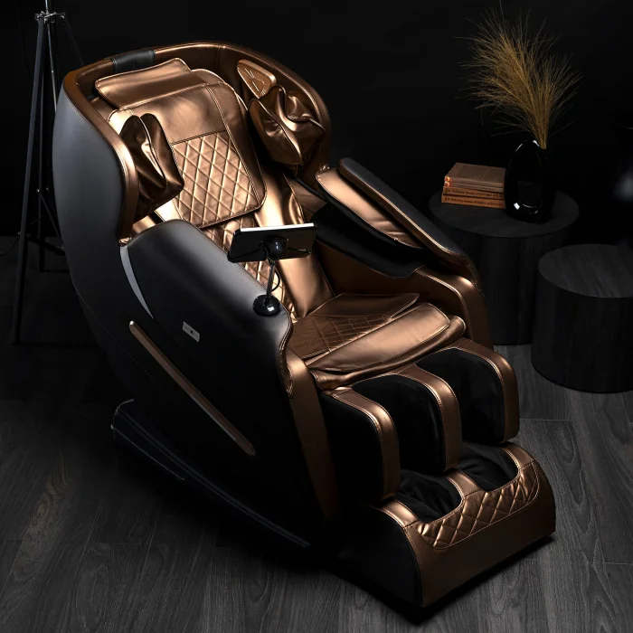 Fotel Masujący Wypoczynkowy z Masażem Relax Nowoczesny Brązowy VX MAX - 3