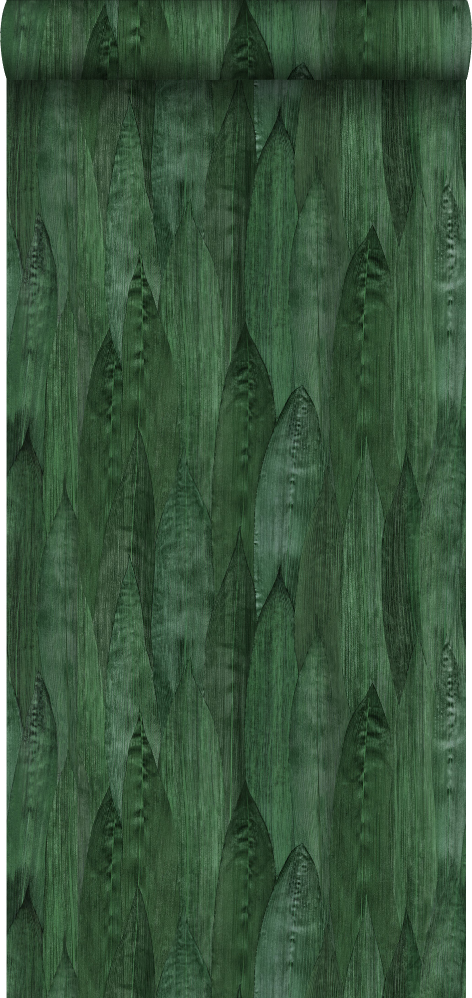 Papel pintado hojas verde esmeralda - 0,53 x 10,05 m - estahome