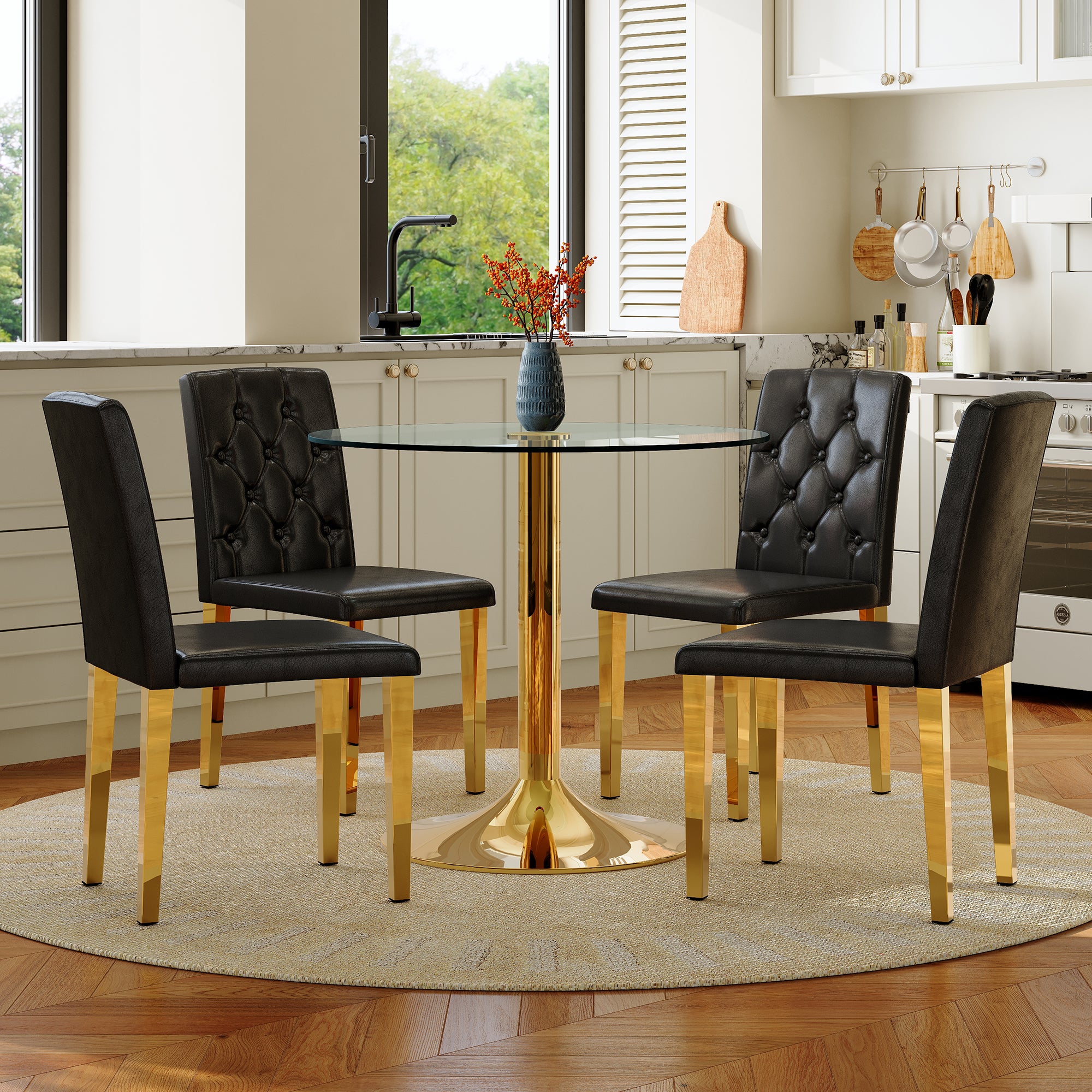Table Ronde Moderne Collection Tables et Chaises: table ronde moderne minimaliste en verre ...
