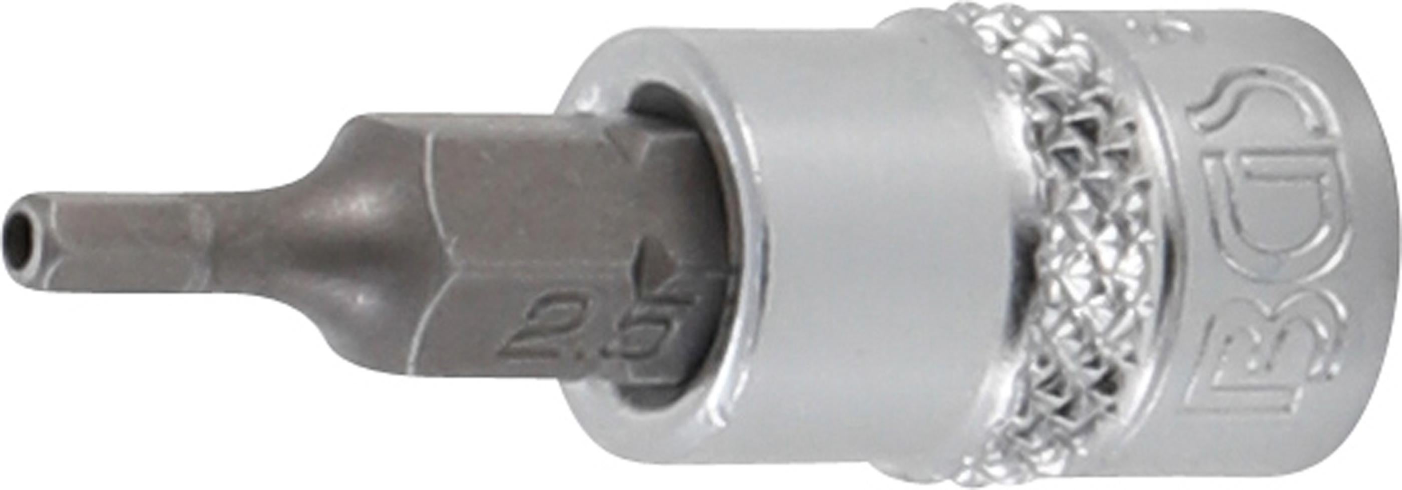 Wkładka bitowa BGS z gniazdem sześciokątnym wewnętrznym 6,3 mm (1/4") i otworem 2,5 mm - 5156-2-5