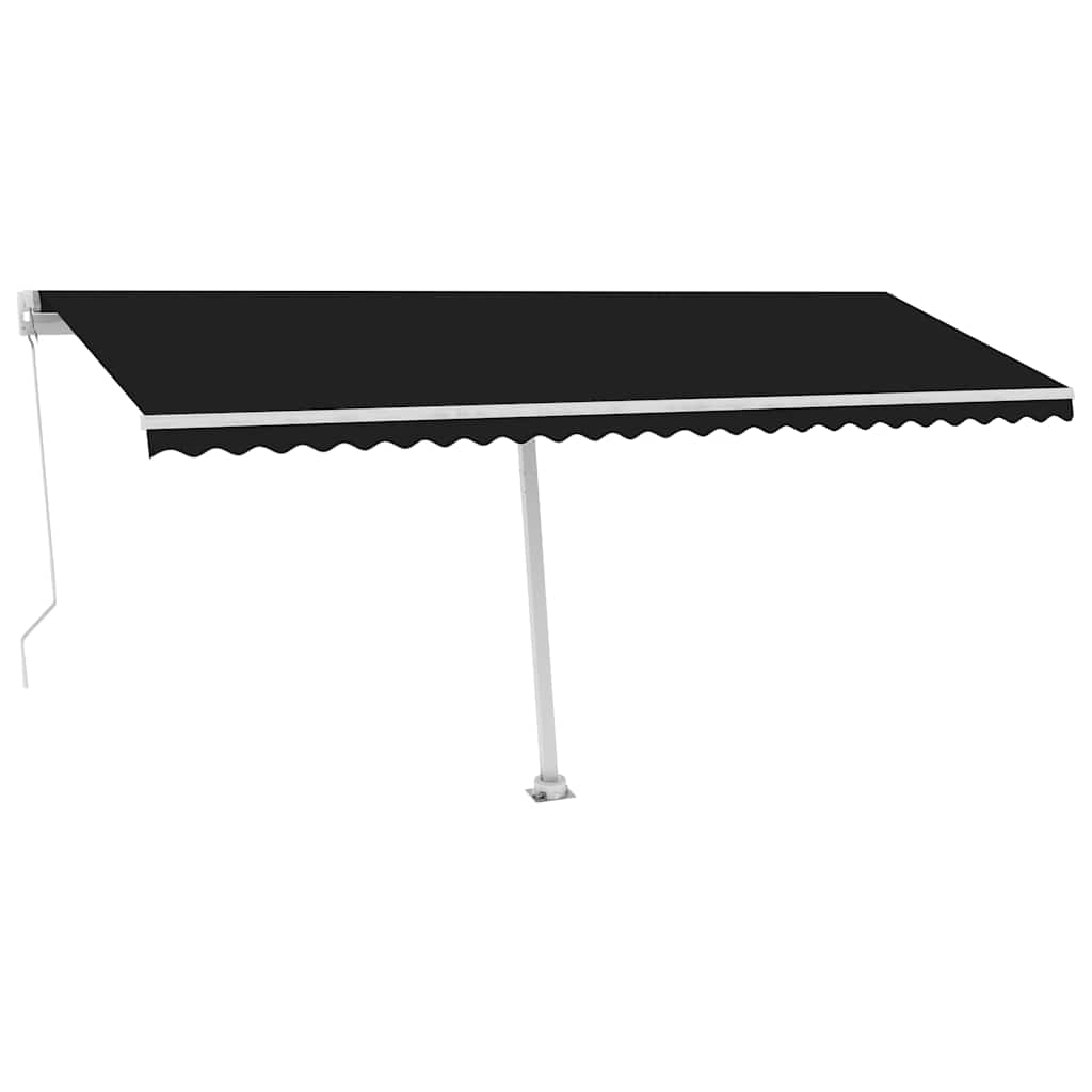 Tenda Da Sole Retrattile Manuale VidaXL 4x3m Con LED E Telecomando – Colore Antracite - 3