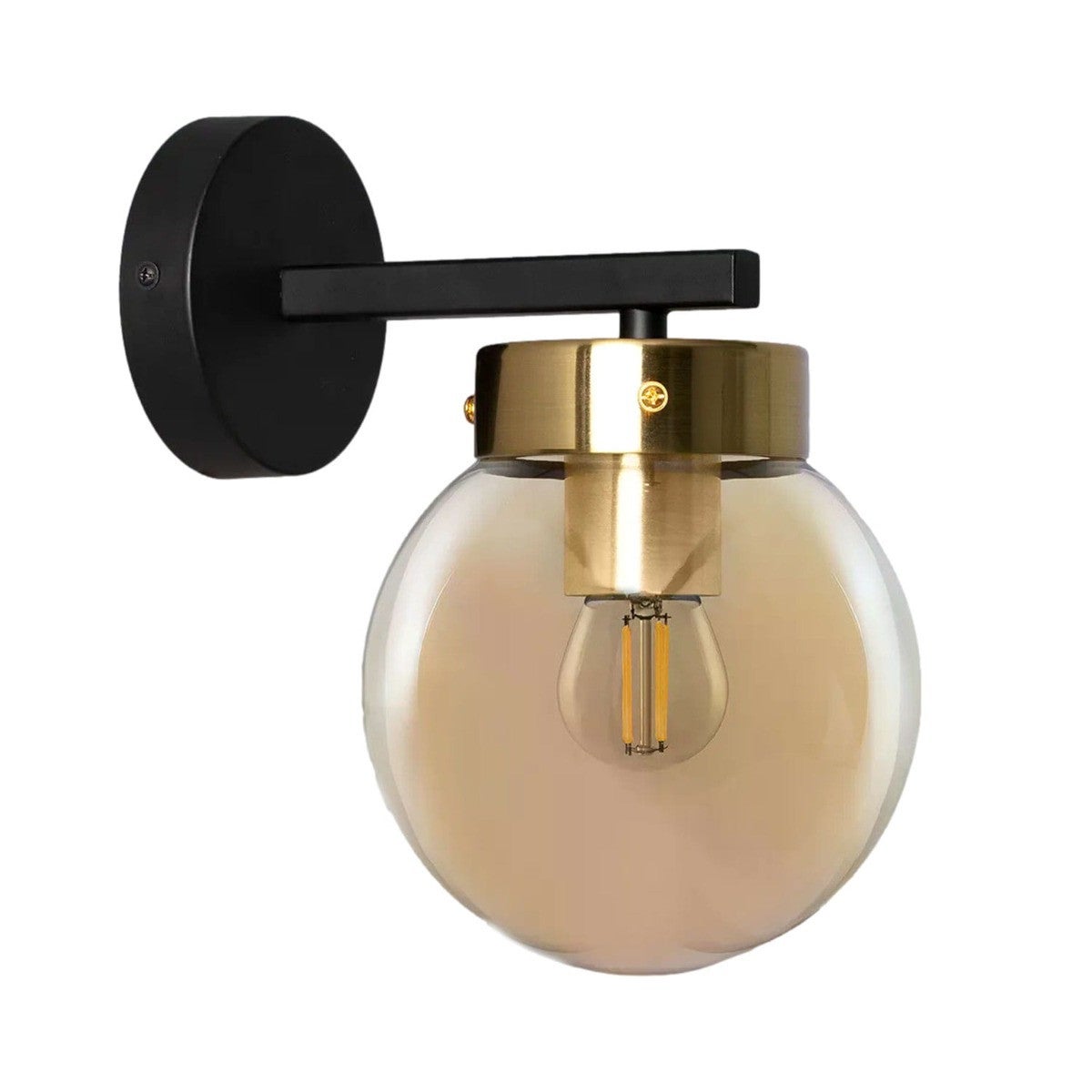 Kinkiet ścienny Tesoro czarno-złoty 1xE27x20W wym: 23 x 15 x 21 cm metal IP20 Abruzzo