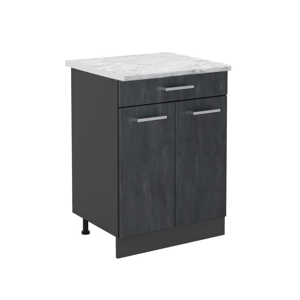 Vicco Szafka dolna do kuchni R-Line, Czarny beton, 60 cm BP Marmur