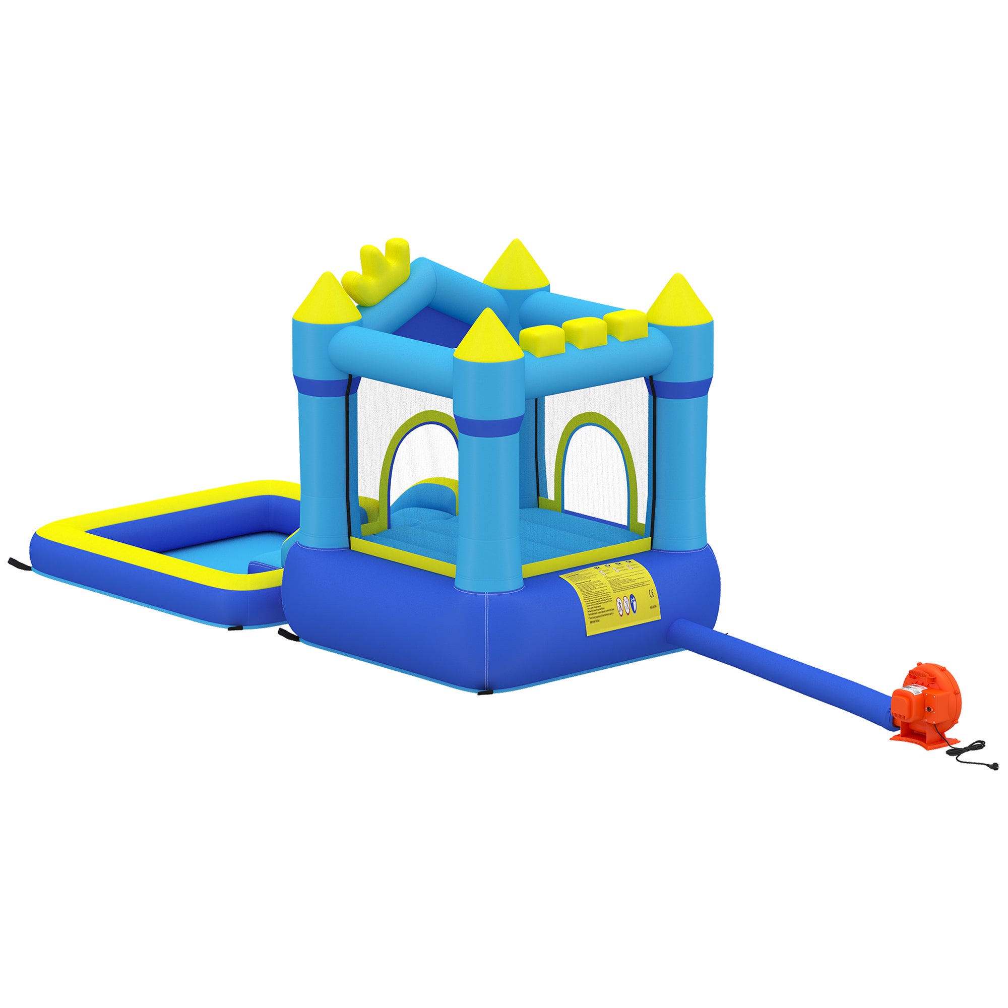 Castelo Insuflável Infantil AIYAPLAY Tecido Oxford, Poliéster Azul 364x173x182 cm - 5