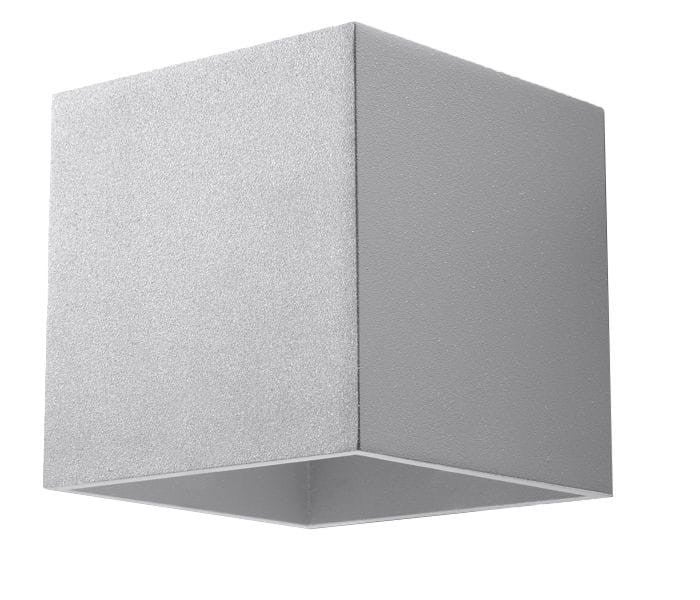 Kinkiet ścienny Quad szary 1xG9x40W wym: 10 x 12 x 12 cm aluminium IP20 Sollux Lighting