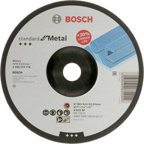 Tarcza szlifierska Bosch PRO Metal 180 x 8 x 22,23 mm - 2608619778