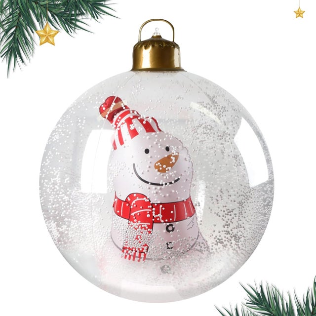 Décoration de boule gonflable de 60 cm, décoration extérieure géante de Noël pour la décoration de porte d'entrée, de porche et de cour