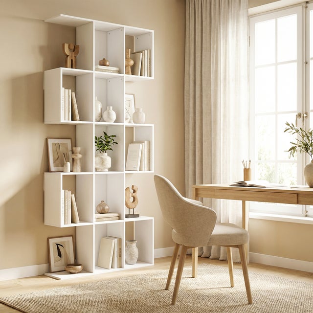 Estante para Livros HOMCOM MDF Branco 80x24x200 cm