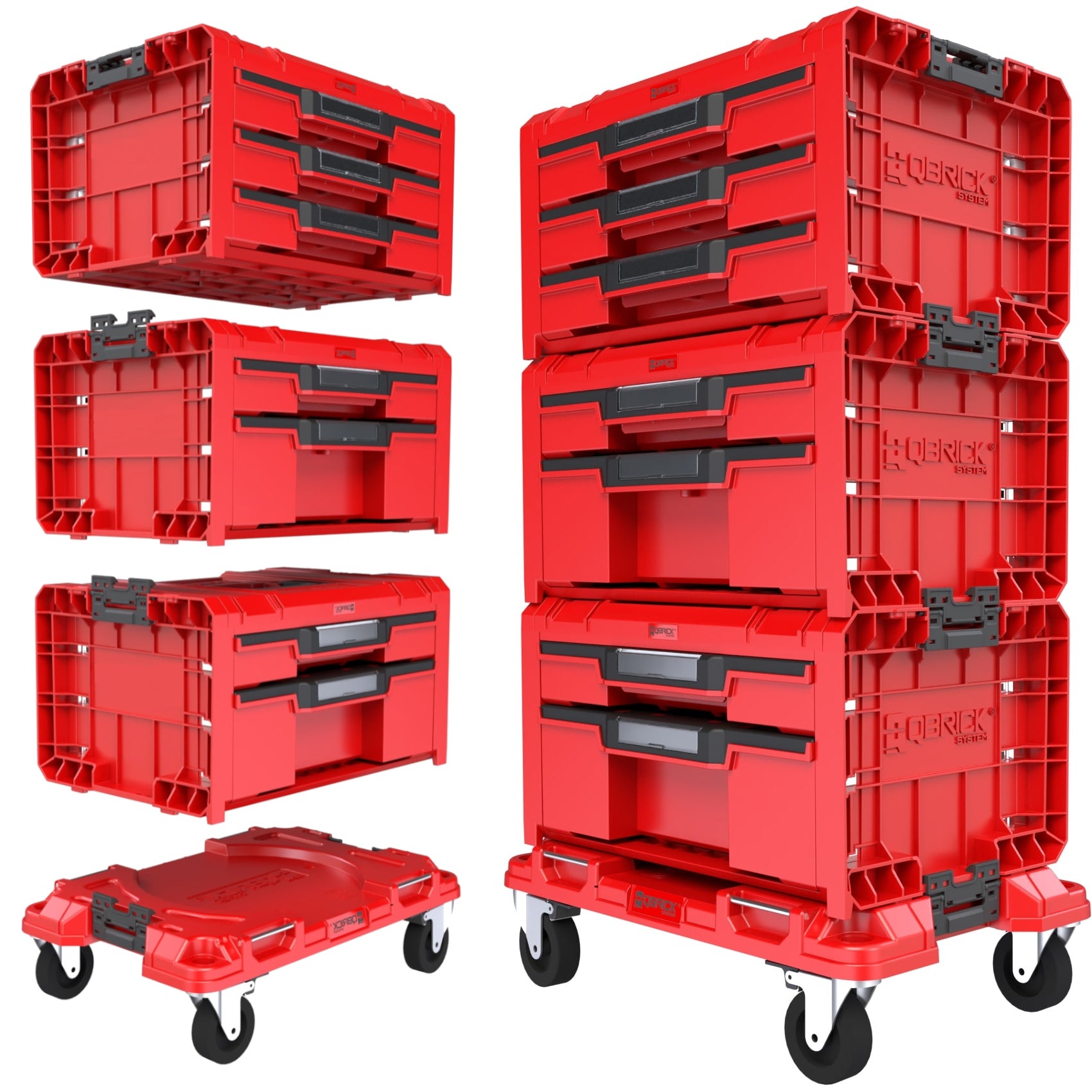 QBRICK PRO DRAWER SET WORKSHOP ZESTAW SKRZYNEK MODUŁOWYCH PLATFORMA SZAFKA