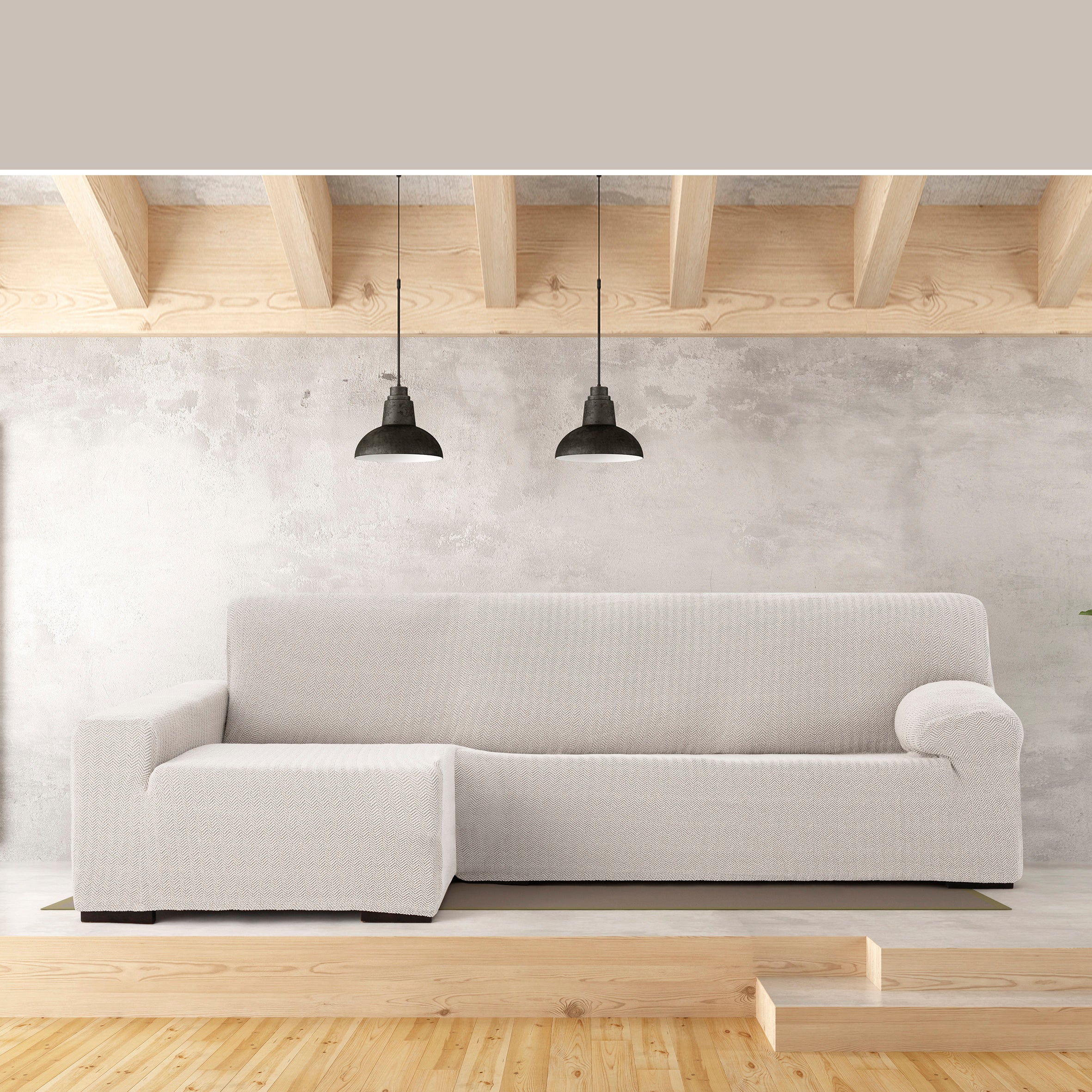 Copridivano Jaz per divano ad angolo sinistro crudo 250 - 360 cm - 3