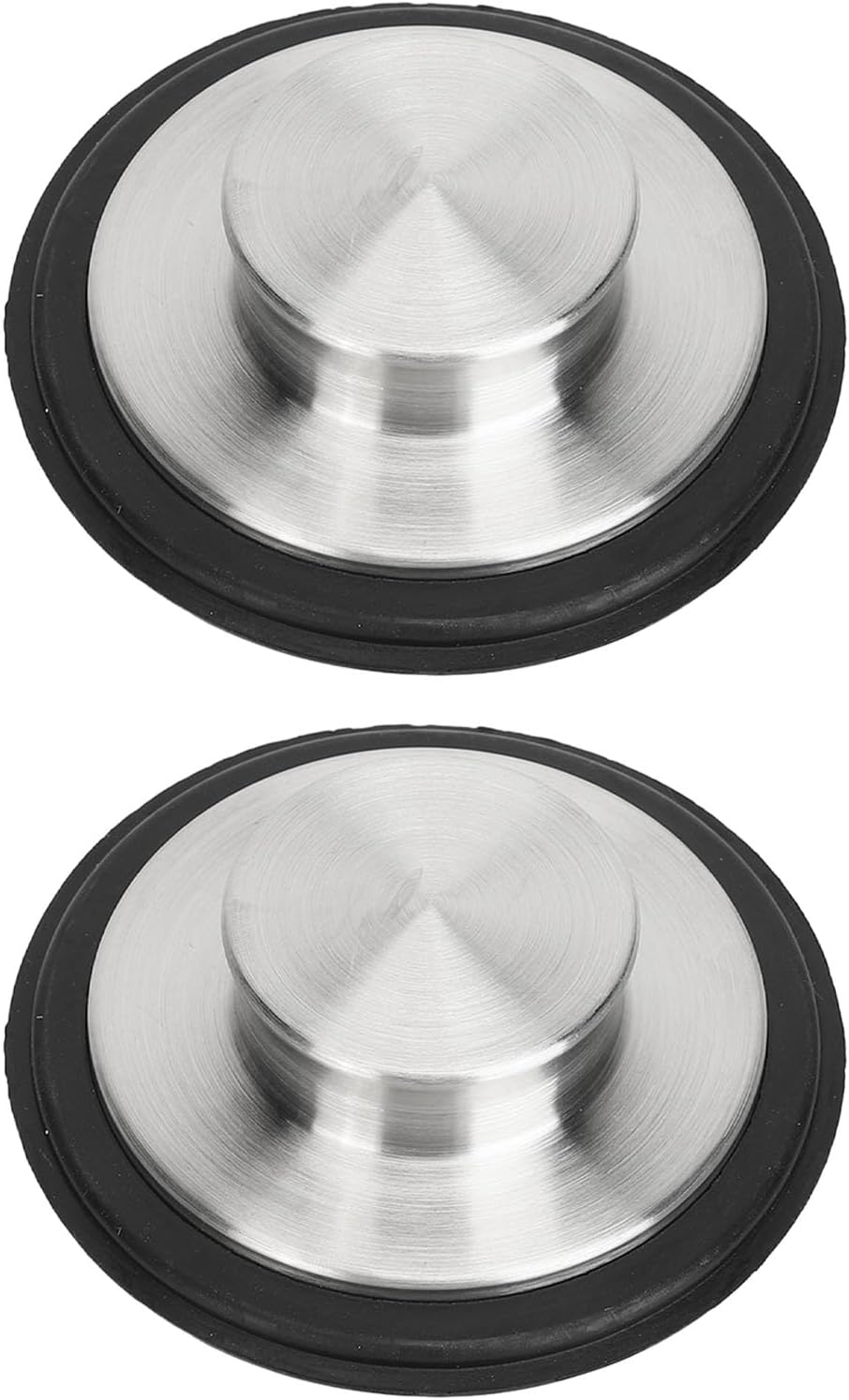 2 Bouchons De Vidange Pop-up En Acier Inoxydable Pour évier - Diamètre 34-40 Mm, Avec Tamis, Couleur Argent