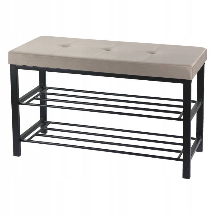 Ławka tapicerowana szafka na buty z siedziskiem loft 79cm taupe