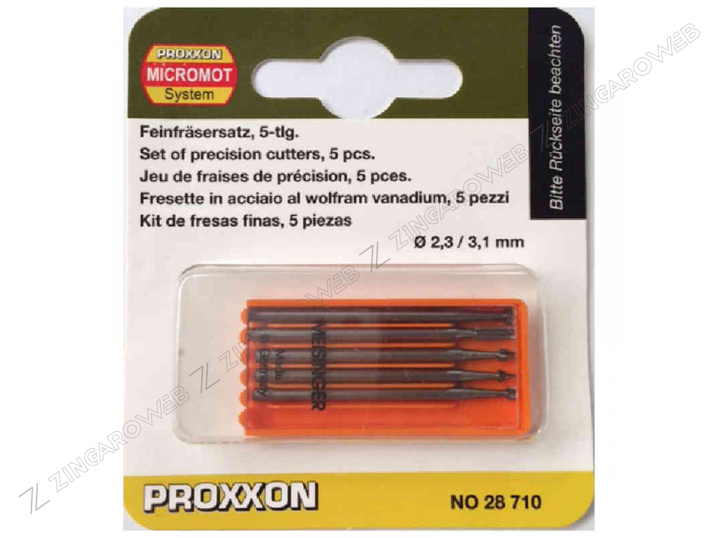 Set freze din otel-wolfram-vanadiu Proxxon 28710, O2.35-O3.1 mm, 5 ...