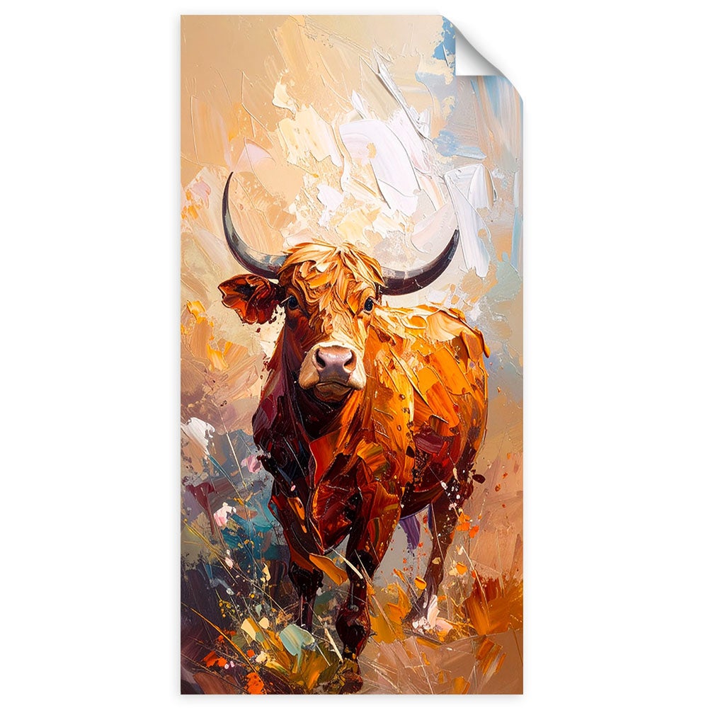 Naklejka na ścianę do pokoju młodzieżowego, Byk Krowa Zwierzęta Natura 60x120