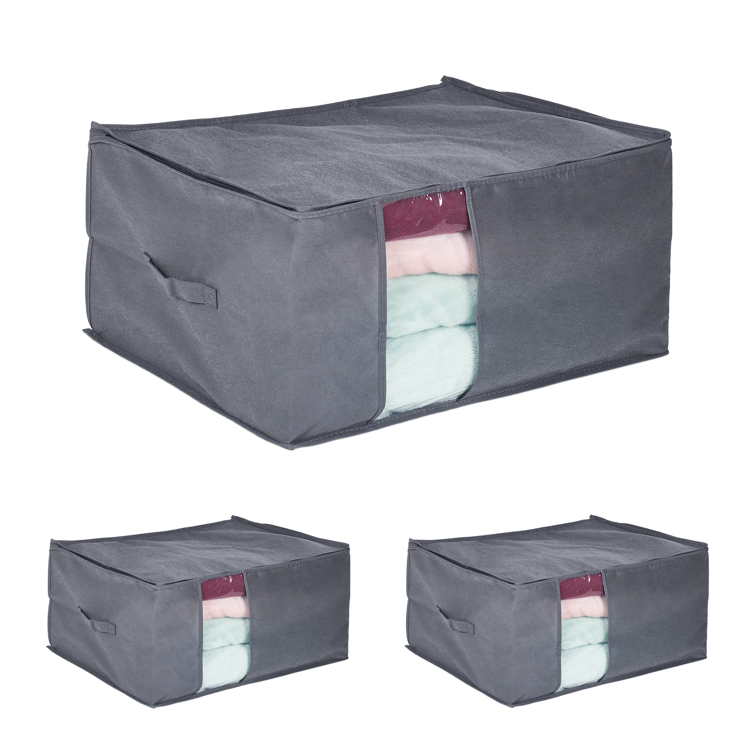 Contenitori Sotto Il Letto Con Coperchi, Set Da 2 Sacchetti Pieghevoli Con Maniglie Per Organizzare Biancheria Da Letto Coperte Cuscini E Giocattoli 98608246