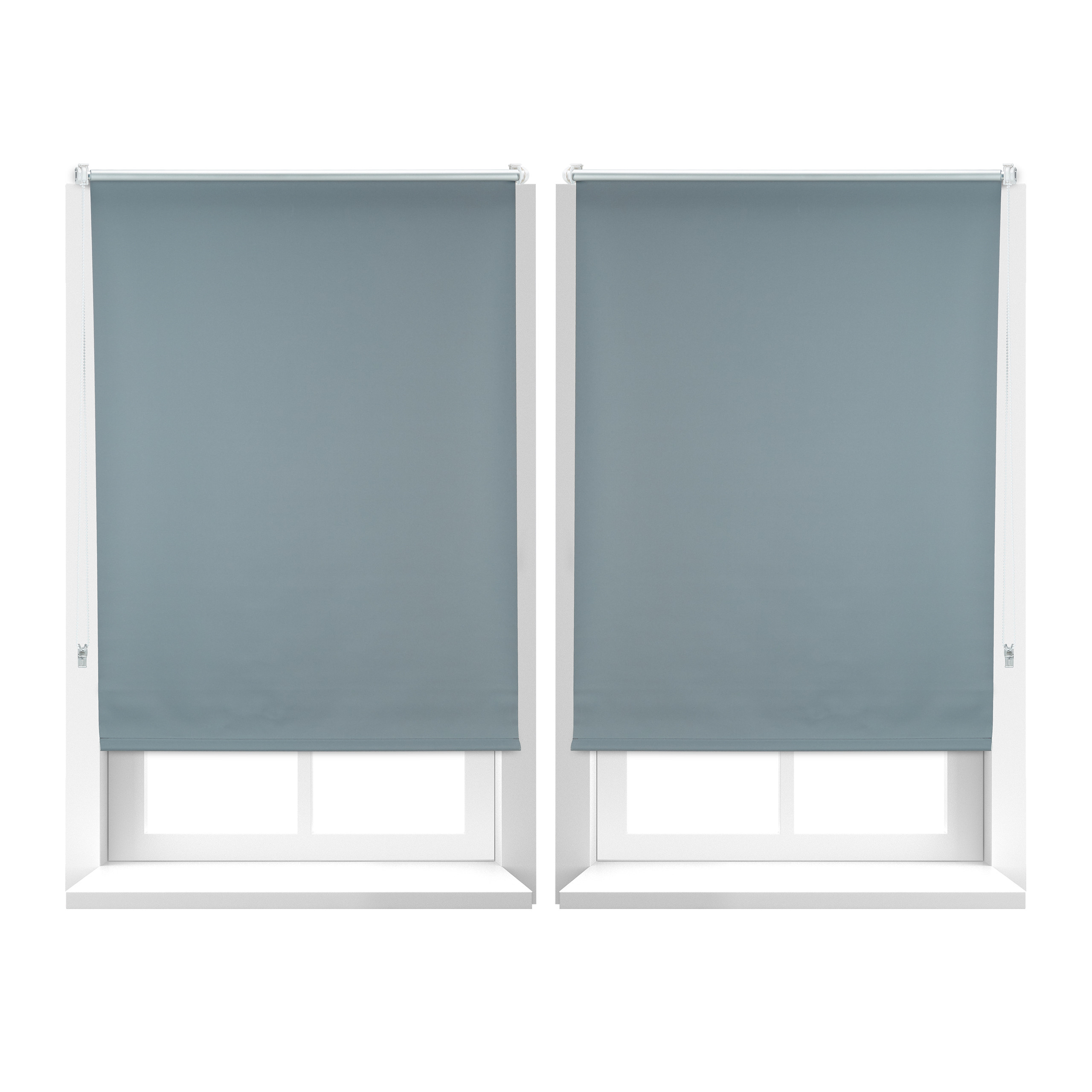 2 estores opacos térmicos, sin taladrar, enrollable, con cadena, tela-aluminio-plástico, 80 x 160 cm, gris
