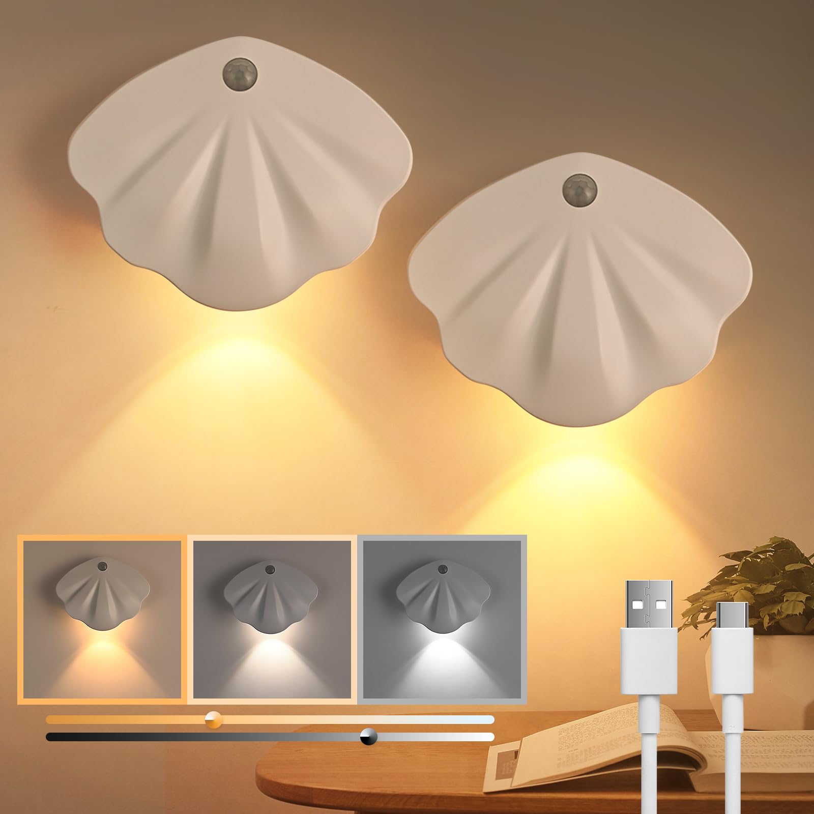 Veilleuse LED En Forme De Fleur Lilas - Applique Murale Avec Capteur De Lumière, Allumage Automatique Nuit/jour