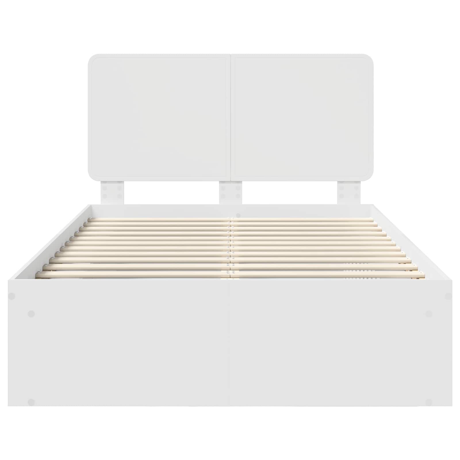 Cadre de lit blanc 120 x 190 cm bois de pin massif - 7