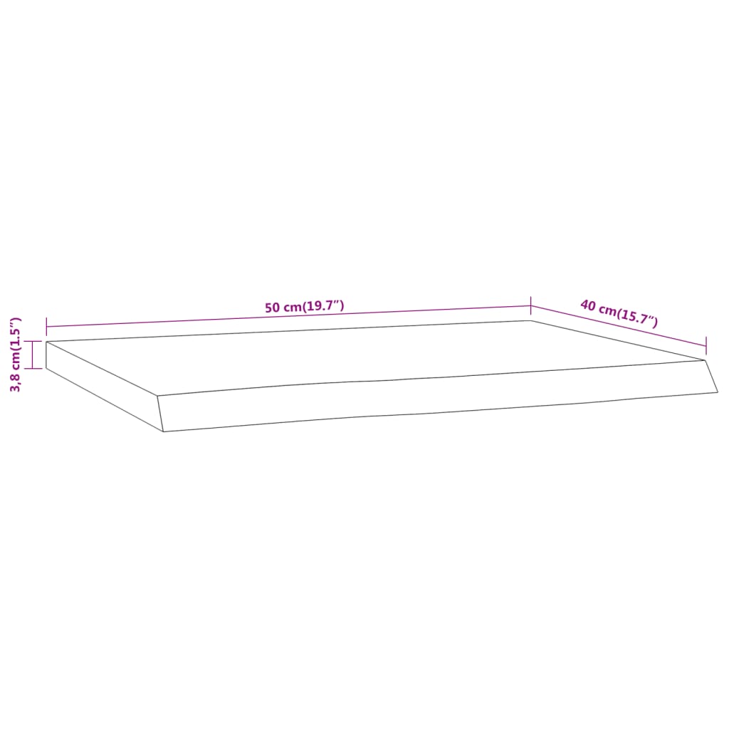 Étagère murale | Étagère flottante | Étagère suspendue rectangulaire massif acacia bordure assortie CFW720673 - 8