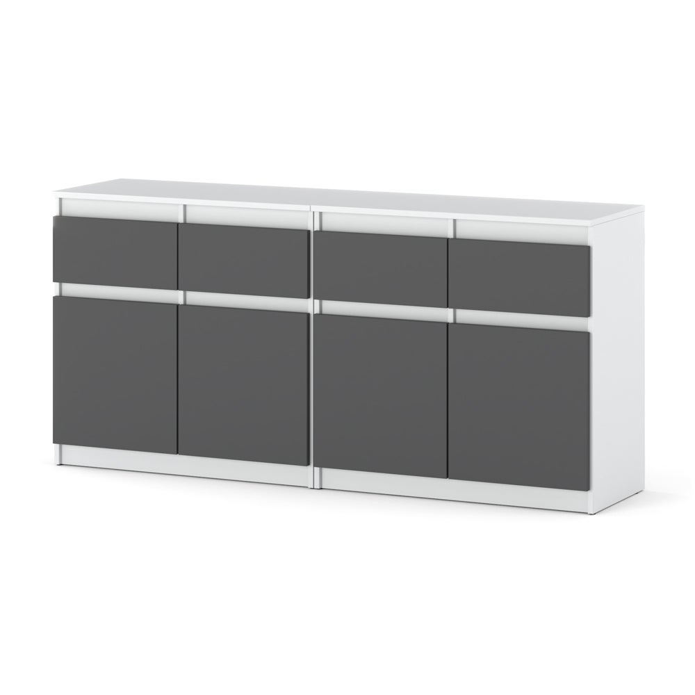Komoda 160cm loft biały szary mat nowoczesna salon sypialnia z 4 szufladami