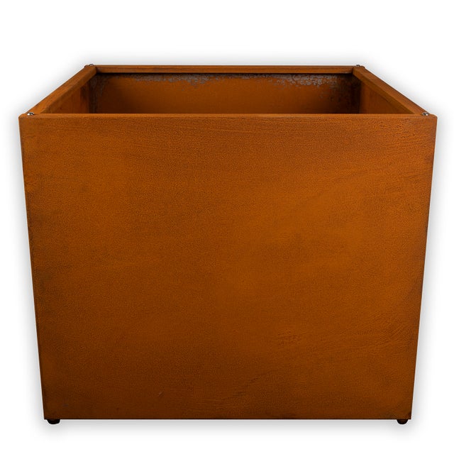 Köhko® Jardinière design (avec fond) en acier Corten Jardinière QUADER 100x 100x 50 cm
