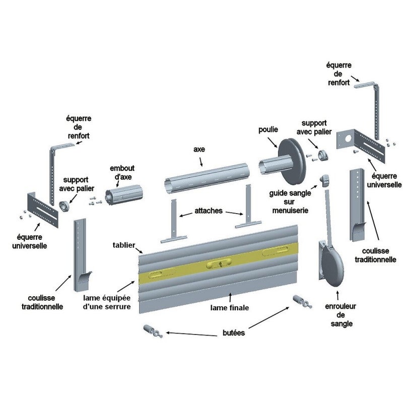 Lame avec serrure recoupable, enroulement extérieur, marron - 3