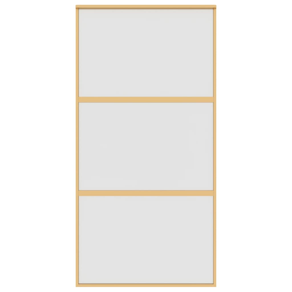 Porta Scorrevole Oro 102,5x205 Vetro Smerigliato ESG Alluminio vidaXL - 4