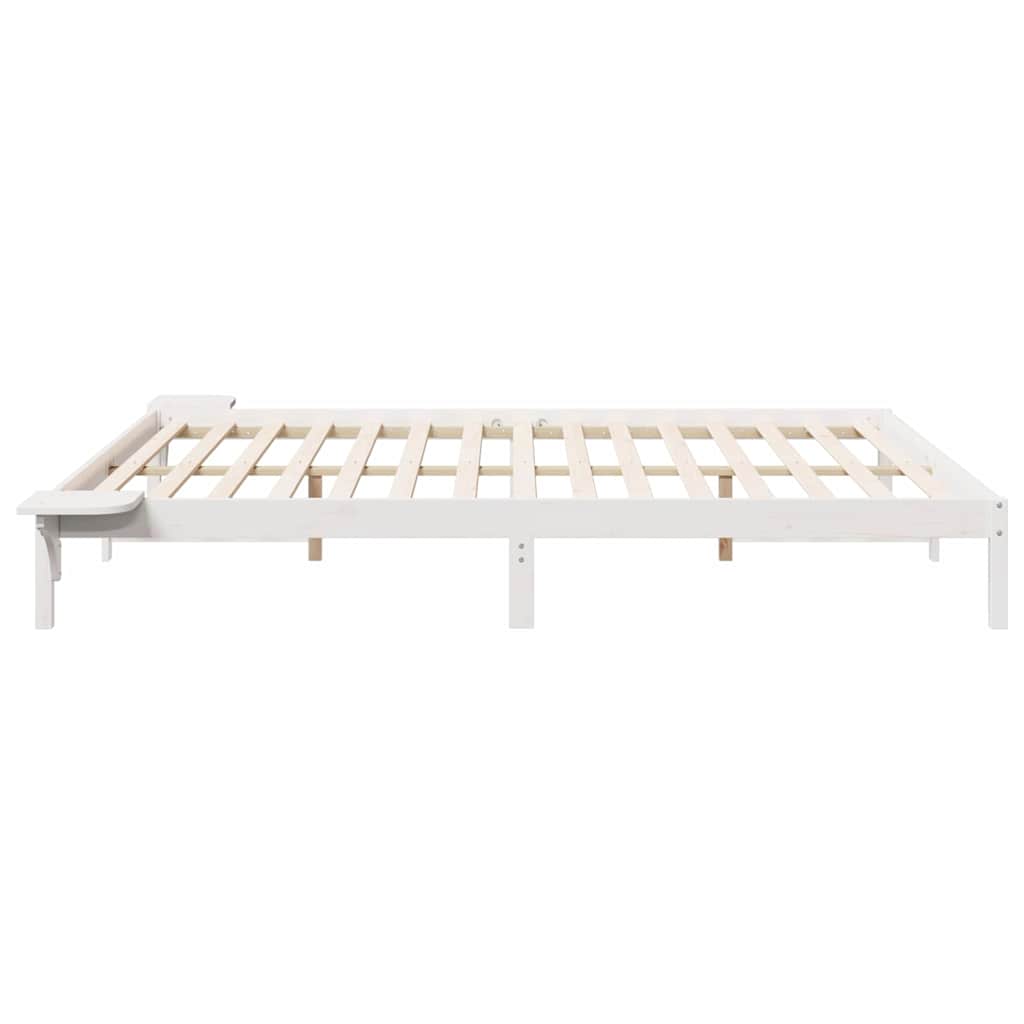 Cadre de lit avec tables de chevet, blanc, pour la chambre, 180 × 210 cm - 6