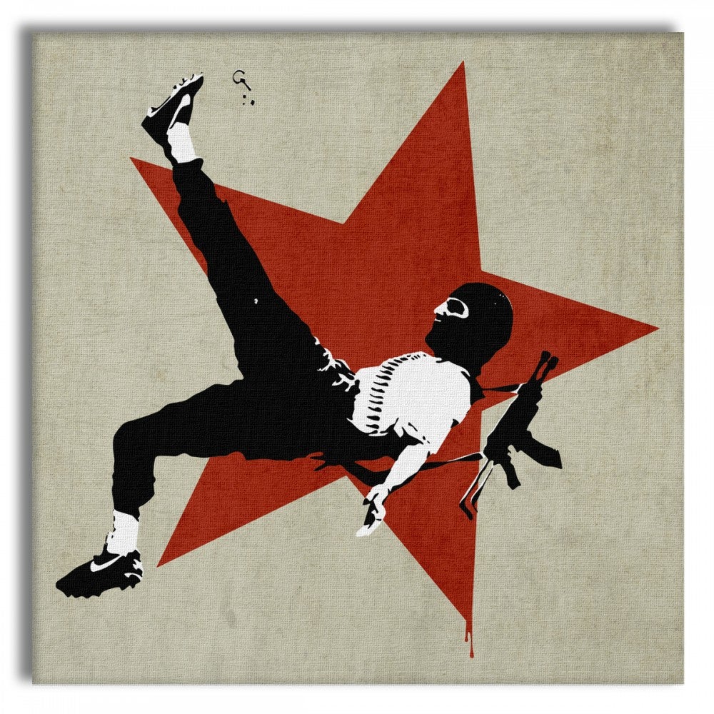 BANKSY - GRENADE SOCCER - Obraz na płótnie na drewnianej ramie 130x130 cm