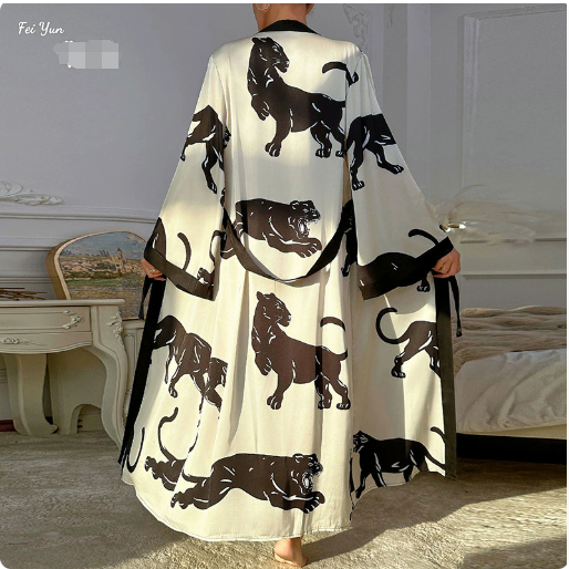 Peignoir de bain kimono en satin et soie pour femme - 2