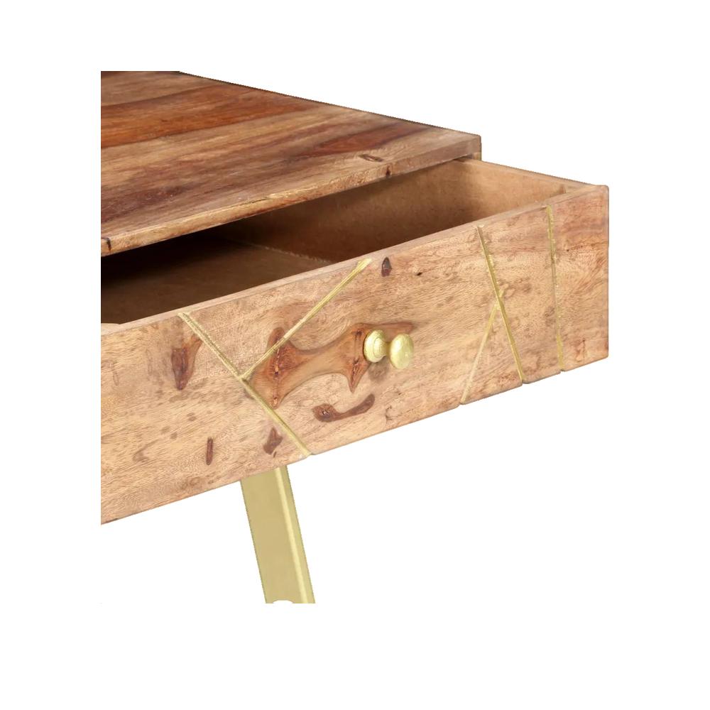 Biurko vidaXL 100x55x75 cm Drewno Masowe i 2 Szuflady