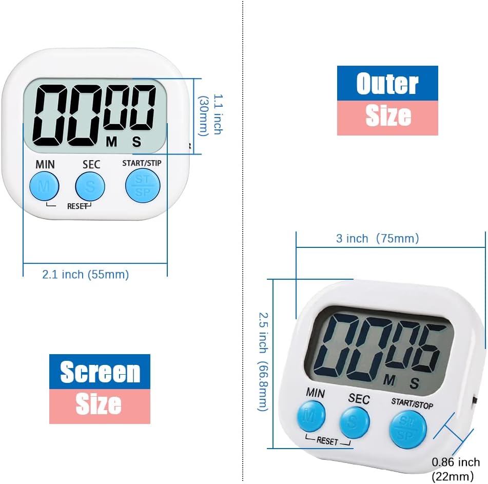Bianco Mini elettronico grande LCD digale timer da cucina orologio conto alla rovescia conto alla rovescia tempo forte allarme forno domestico strumenti di cottura accessori  1420